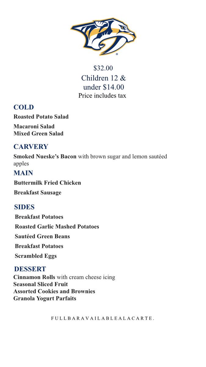 ClubPatronNash's tweet photo. Join us for brunch today  at The Patron Platinum Club before the Preds take on the Blues !  Brunch opens at 930 and our Famous Bloody Mary Bar takes off at 10! Make reservations at https://t.co/GuVdoq5JH7!             @PREDSident https://t.co/PB0x2JJEQt
