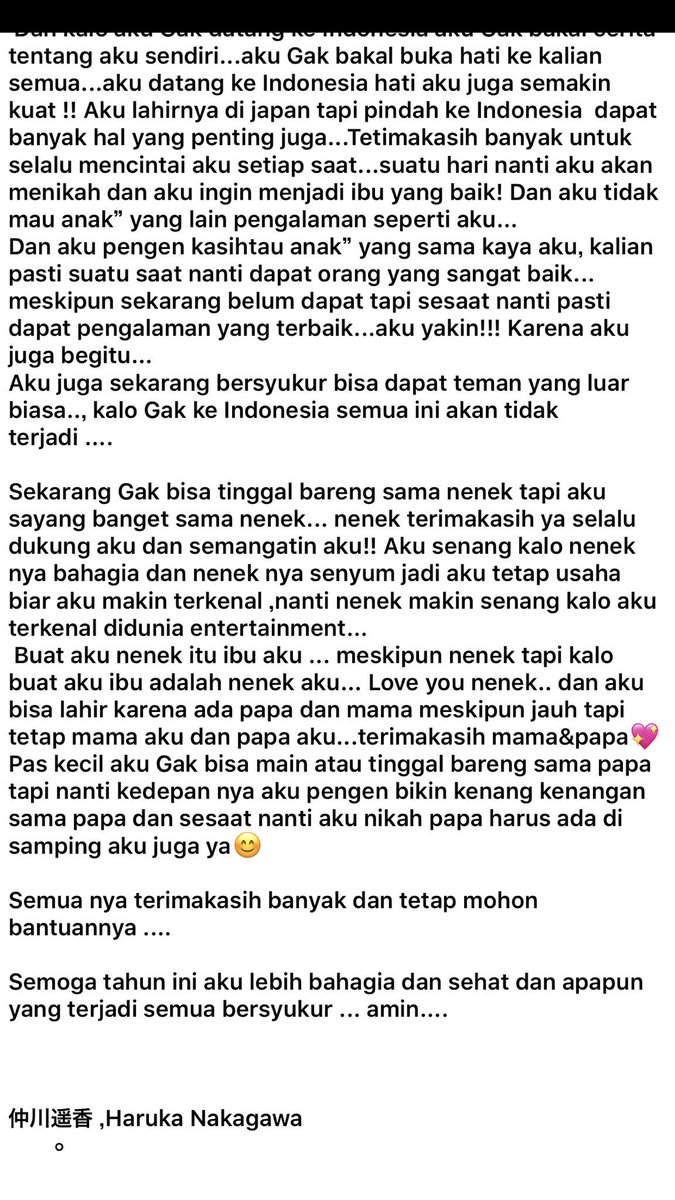 Haruka_NKGW10's tweet photo. Ini bahasa Indonesia 🙏🏻
Intinya aku sayang semua💖dan terimakasih buat semua💖💖💖💖 https://t.co/mrTIp3EjT5