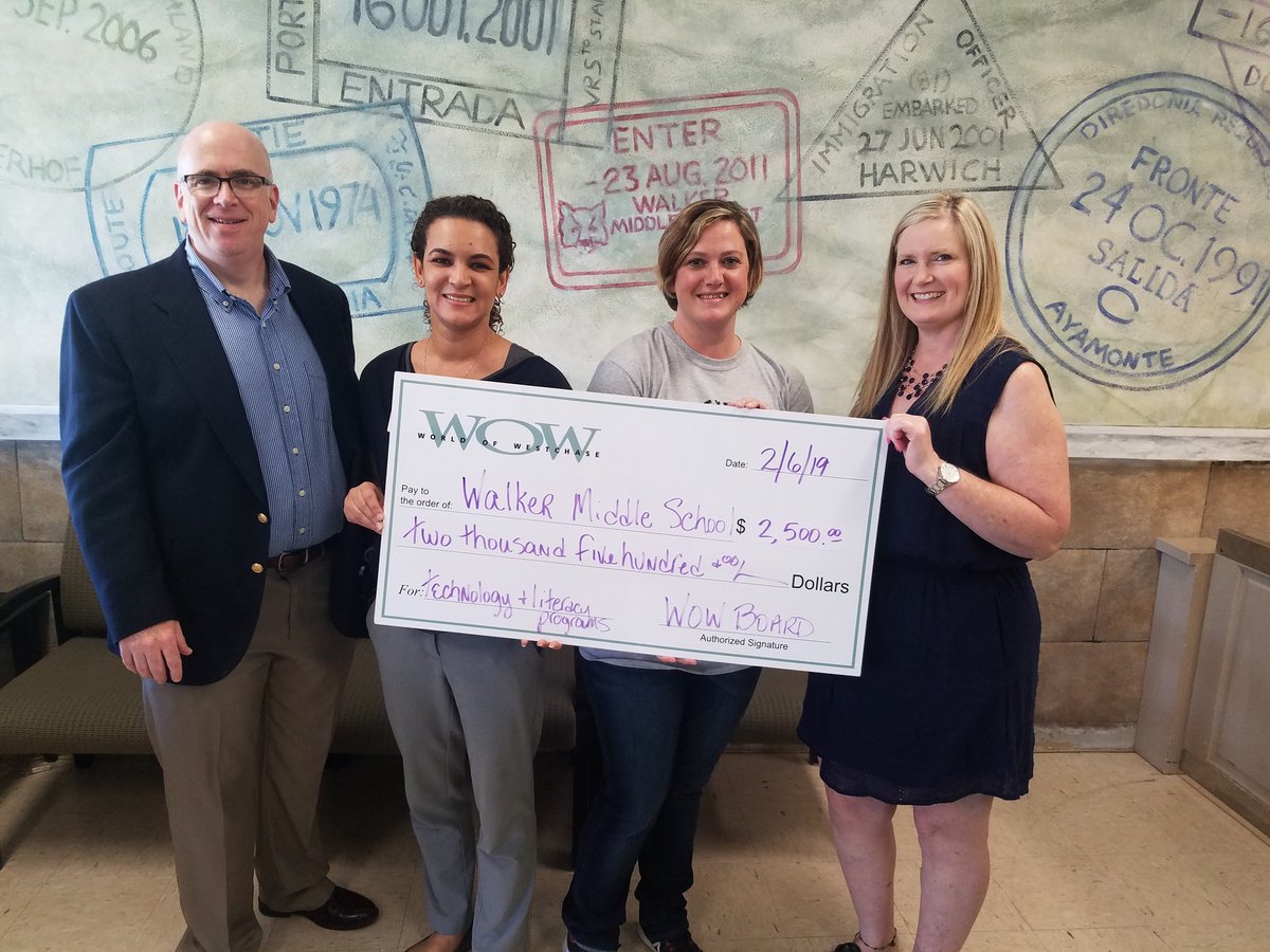Thank you to the World of Westchase for the generous grant that will provide Walker students with additional technology supports in the classroom! <a href="/HCPSArea2/">HCPS Area 2</a> #WalkerExplores