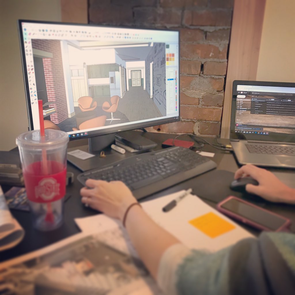 KrouseDesign's tweet image. final touches on a 3d model of an office building. The executive team & board of directors will experience the new building in great detail to ensure the function & environment meets their design goals; before ground is broken. #3d #designvisualization #architecture #officedesign