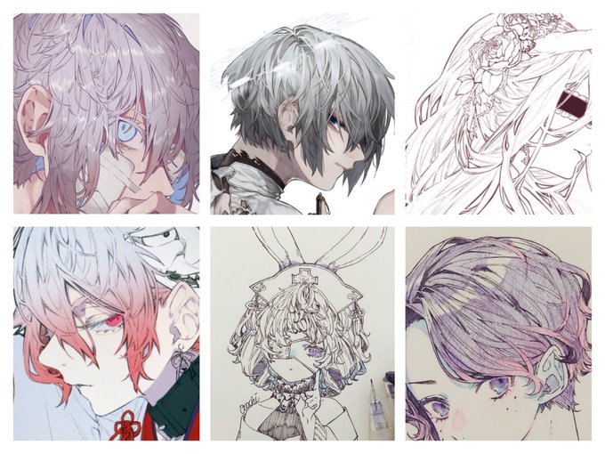 #俺の描いた髪の毛を見てくれ 