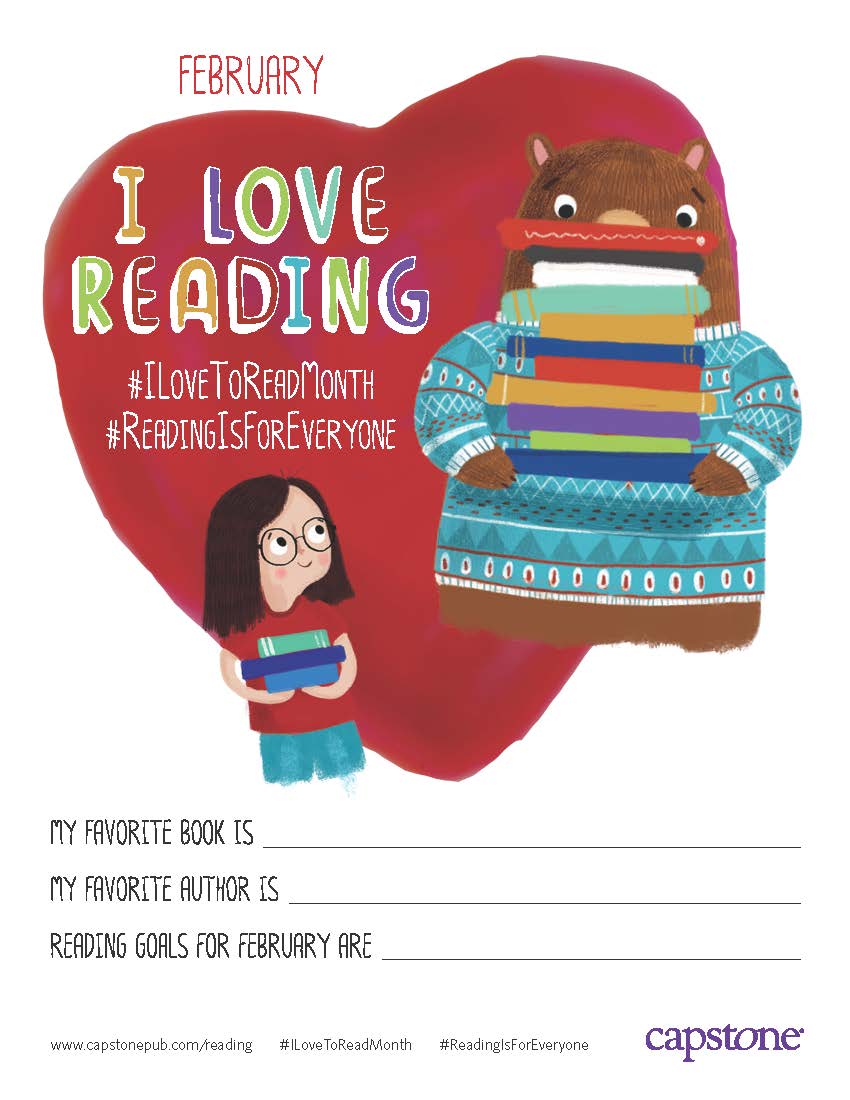 Did you know that February is #ILoveToReadMonth? Find this fun downloadable and MORE here: bit.ly/2ScObdC #KidLit #ReadingIsForEveryone