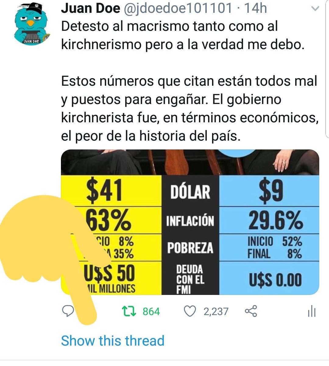 Juan Doe on Twitter: "Por suerte twitter aclara abajo que es un hilo  (thread) y ya no es más necesario aclarar que es un hilo. Saludos!…  https://t.co/d7XVCU41Wv"