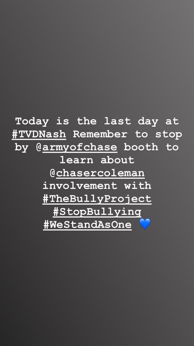 cay_marie's tweet image. #TVDNash #TVDNashville @ArmyofChase @ChaseRColeman #TheBullyProject #StopBullying #WeStandAsOne
