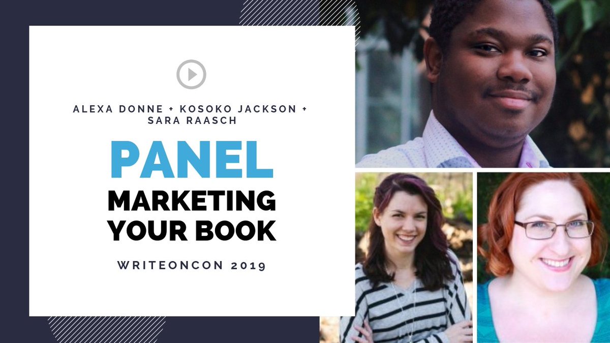 WriteOnCon's tweet image. Our last panel of #WriteOnCon2019 is going to be a stellar one! Join us and @alexadonne, @KosokoJackson, and @seesarawrite to learn how to market your book! It all goes down at 8 PM EST. #amwriting #writingcommunity #writingtips