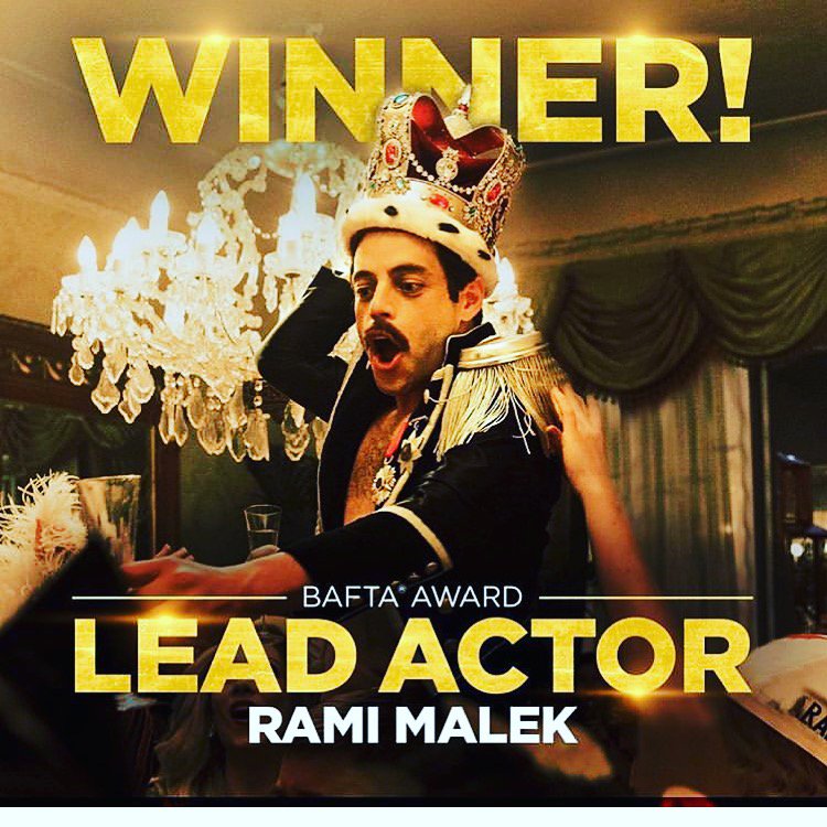 jojobshort's tweet photo. Huge congratulations to the wonderful 
@ItsRamiMalek
 very well deserved. So privileged to be a part of the hair and makeup team, well done all involved! #bohemiumrhapsody #FreddieMercury #RamiMalek #queen #makeupartist #Outstanding #BAFTA @BAFTA https://t.co/5vv8ngI05M