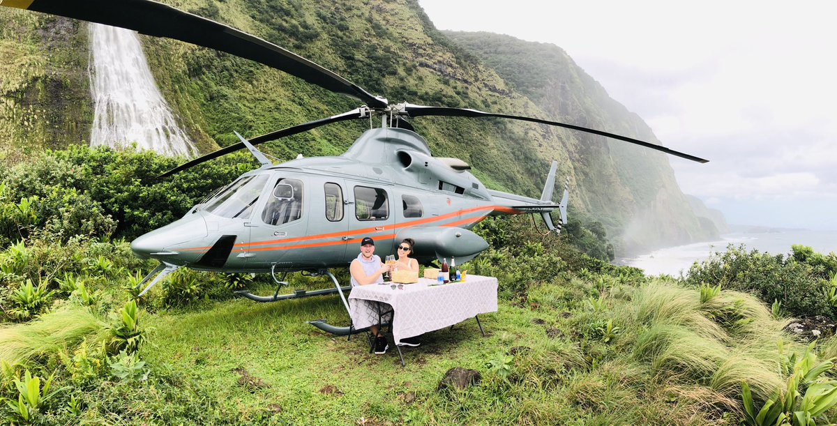 PatMcAfeeShow's tweet photo. I finally asked @Sami_lynn24 if she’d spend forever with me... She said yes, we both smiled, laughed, and cried a bit in front of a waterfall and then ate sandwiches in front of the bird that flew us there... Yesterday was awesome. I’m the luckiest dude on this here planet. https://t.co/f55vPSeqlk