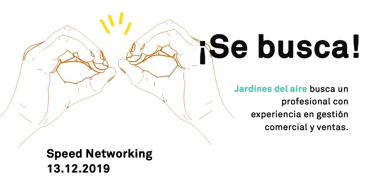 LaNaveMadrid's tweet photo. ¿Encajas en alguno de los perfiles que busca la #startup Jardines del aire? ¡Inscríbete en nuestro #SpeedNetworkingLN! 👉 https://t.co/KIsqpGcyrm
#SemanaBioeconomíaLN #LaNaveConecta https://t.co/lBfGsogXnR