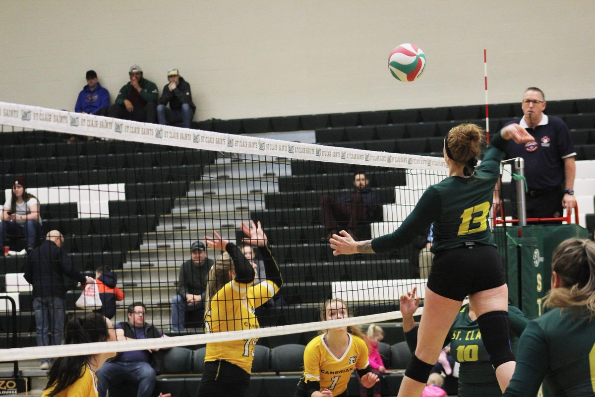 NewsFlooder's tweet photo. St. Clair Saints Women's Volleyball team came out with a triumphant 3-0 victory against Cambrian #jrn417 #saintssports https://t.co/k54iJJlX2L