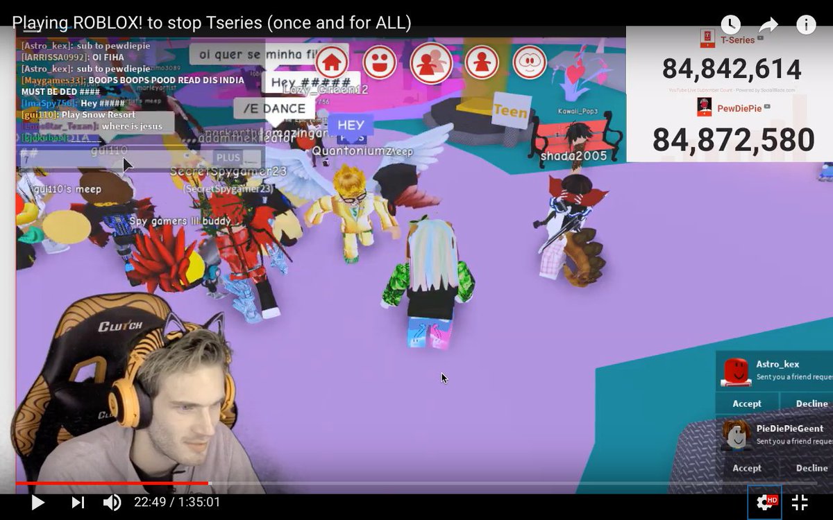 Gui110 On Twitter Wow I Was In Pewdiepie Live Stream - live streams on roblox