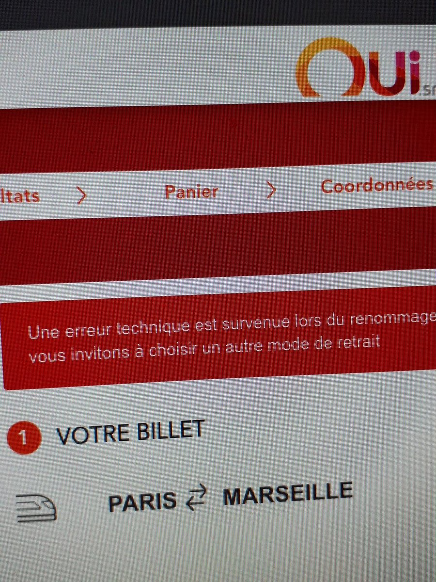La #sncf aura eu raison de moi. Après plus de 30 mn sur le sitepour prendre un billet,j'ai le droit à l'erreur technique ! Au secours !