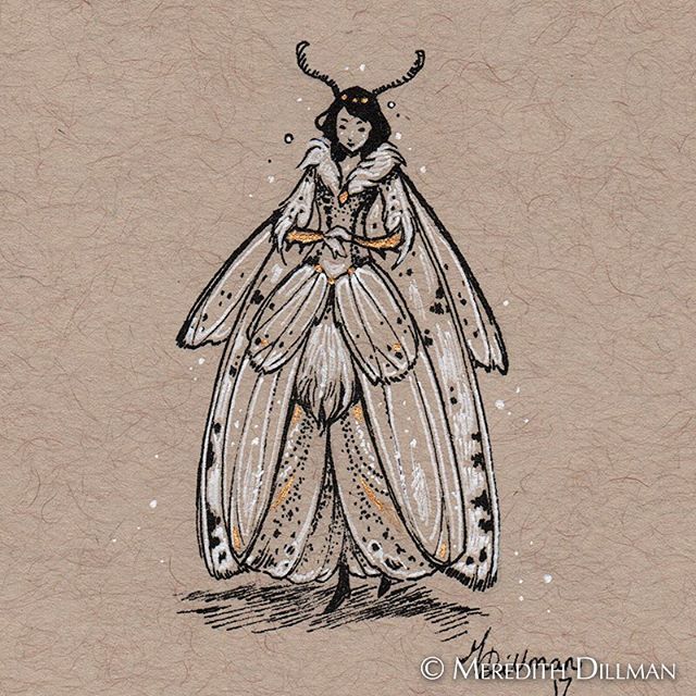 This Tiny Ermine Moth fairy was the first #mothfairy I drew which became #inkworkledbymothlight 🦋⠀

#erminemoth #fairyart #penandink #moths #drawingwithink #finetec #inkwork #tinyart #fairy #faeriesofinstagram