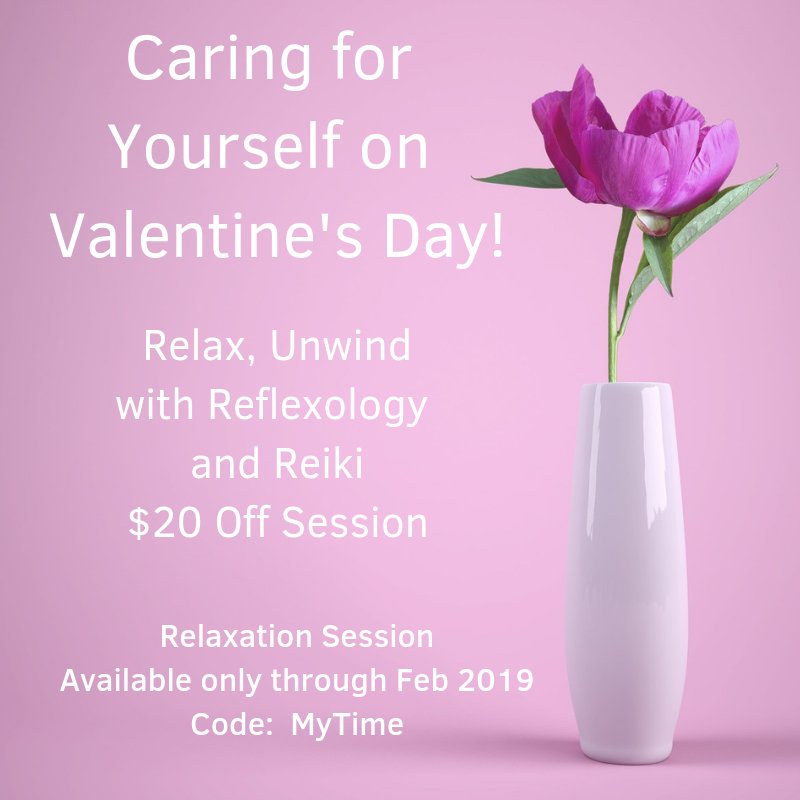 MaraBennerFDW's tweet photo. Just for YOU!
Relax, Unwind and Enjoy.
Reiki with Reflexology
$20 off of Session
Code: MyTime
#WellRay https://t.co/Dntmx63zVA
