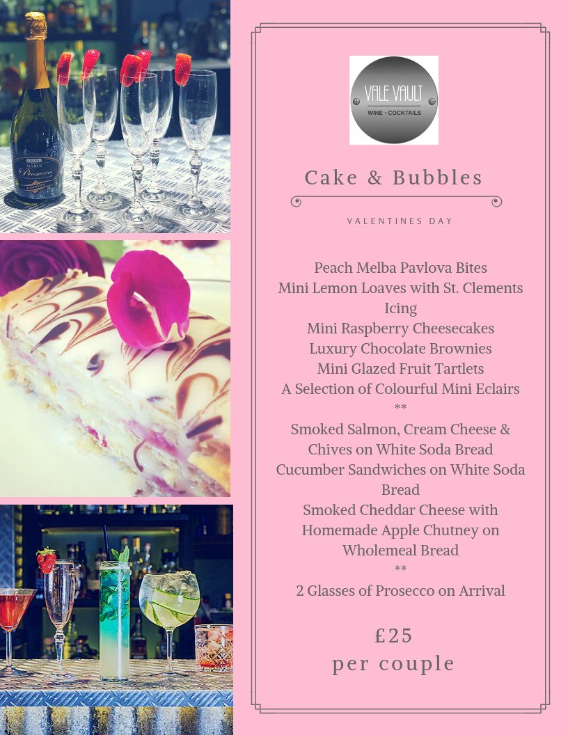 promotionbullet's tweet photo. *** VALENTINES DAY SPECIAL ***
Lost for something special and unique to do on #ValentinesDay ??
Look no further than a luxury romantic evening at @ValeVault in #TunbridgeWells at our Cake &amp; Bubbles Party.
Its £25 per couple - book now to avoid disappointment :
01892578538 https://t.co/Pt0i0ZJRZR