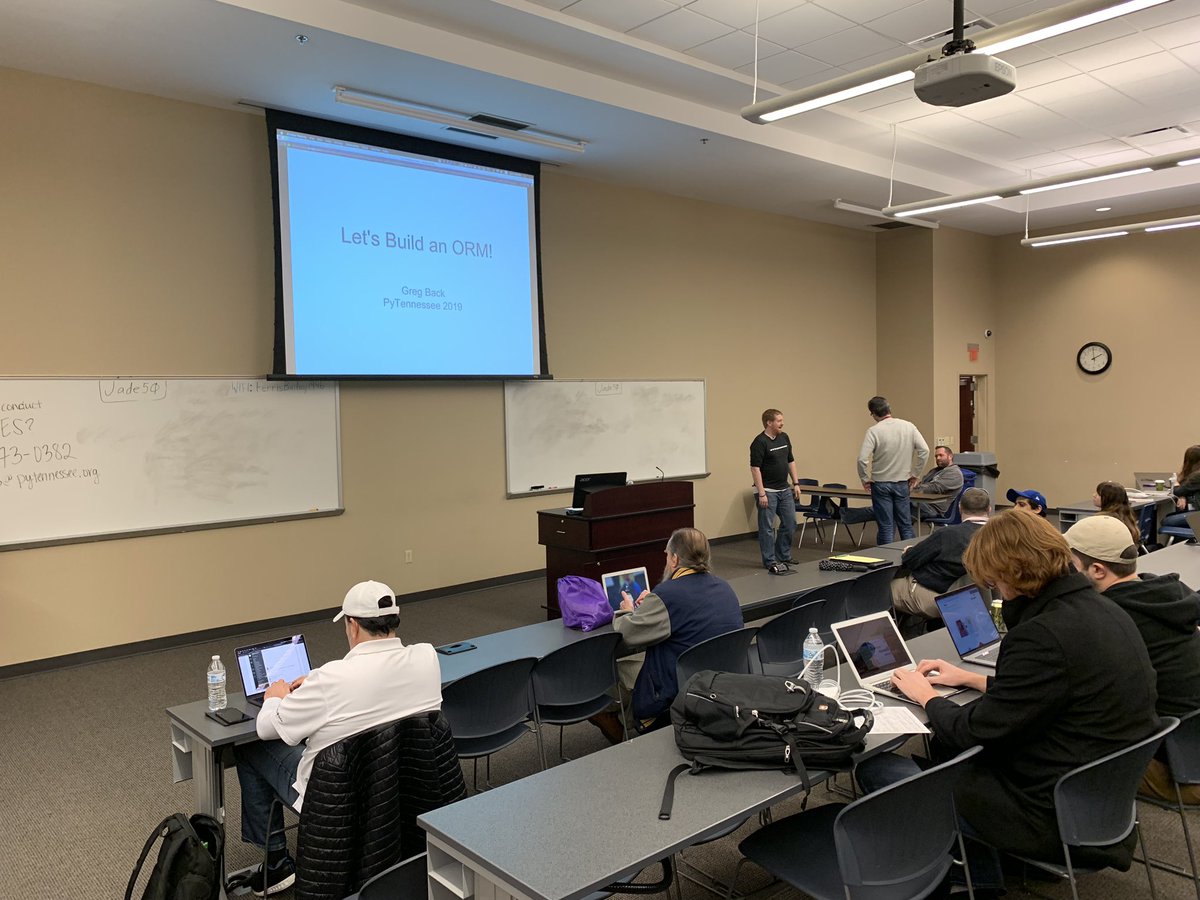 sarahmokeefe's tweet photo. About to hear our very own @gtback speak at #PyTN19! #studionow #nashdev https://t.co/TADfr1vMMn