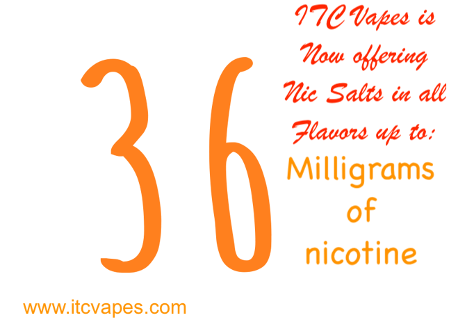 itcvapes's tweet photo. We are now offering Nic Salts at 36mg Nicotine strength.  Get your pod fix taken care of at https://t.co/nJbiCH6DU0. https://t.co/8dlQjB7Wr8