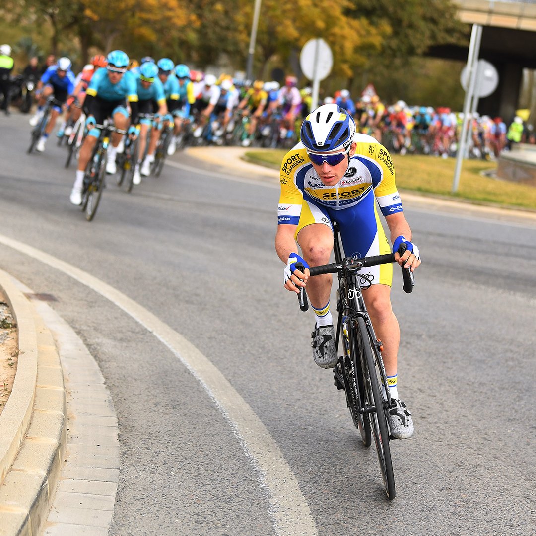 Vandaag <a href="/AaronVanPoucke/">Aaron Van Poucke</a> in de aanval <a href="/VueltaCV/">Volta a la Comunitat Valenciana - VCV</a> helaas geen sprint voor <a href="/ChristopheNoppe/">Christophe Noppe</a> na valpartij in de slotkilometer, <a href="/thomassprengers/">thomas sprengers</a> onze dichtste renner in de stand #VCV2019 #VueltaCV (foto: <a href="/GettyImages/">Getty Images</a> <a href="/GettySport/">Getty Images Sport</a>) sportvlaanderen-baloise.be/nieuws/leesnie…