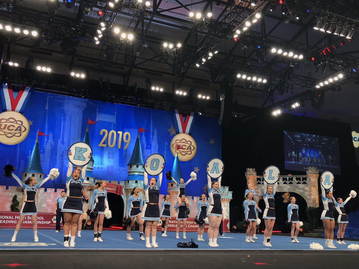 UCAupdates's tweet photo. Holla Back! For Koalas! The St Joseph Hill Academy hit an incredible routine today for Large Varsity DII Finals! #UCAnationals 🐨💙 https://t.co/ldosA350Nf