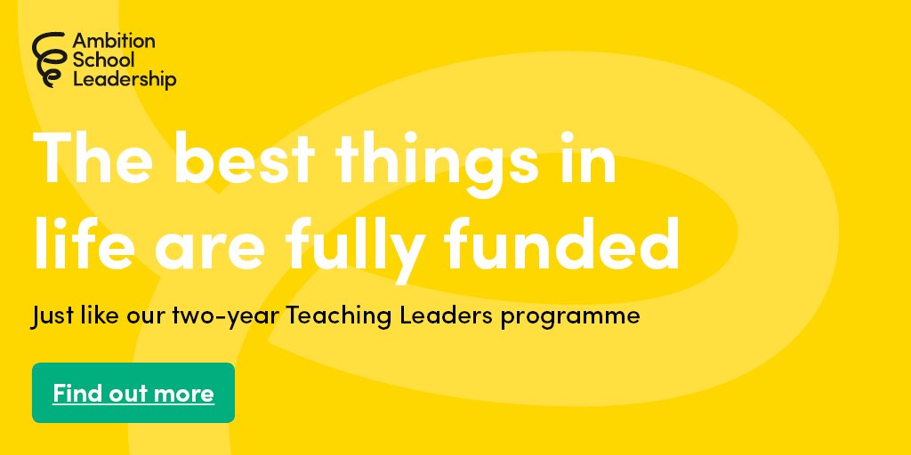 We’re offering two years of middle leadership development at no cost to your school. Learn more about our Teaching Leaders programme and nominate your middle leaders today! bit.ly/2RXmDsS