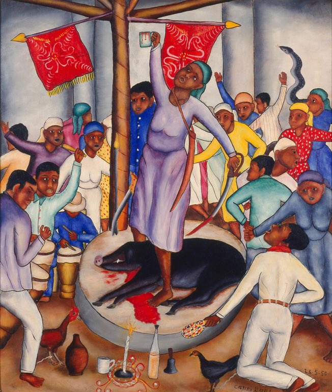 #10: Cecile Fatiman A “mambo” was a female Voodoo priest. Cecile Fatiman was a mambo & mulatto slave who slit the throat of a black pig & shared the blood w/ other slaves at the Bois Caiman ceremony before the Haitian Revolution. This symbolized the allegiance to the rebellion.