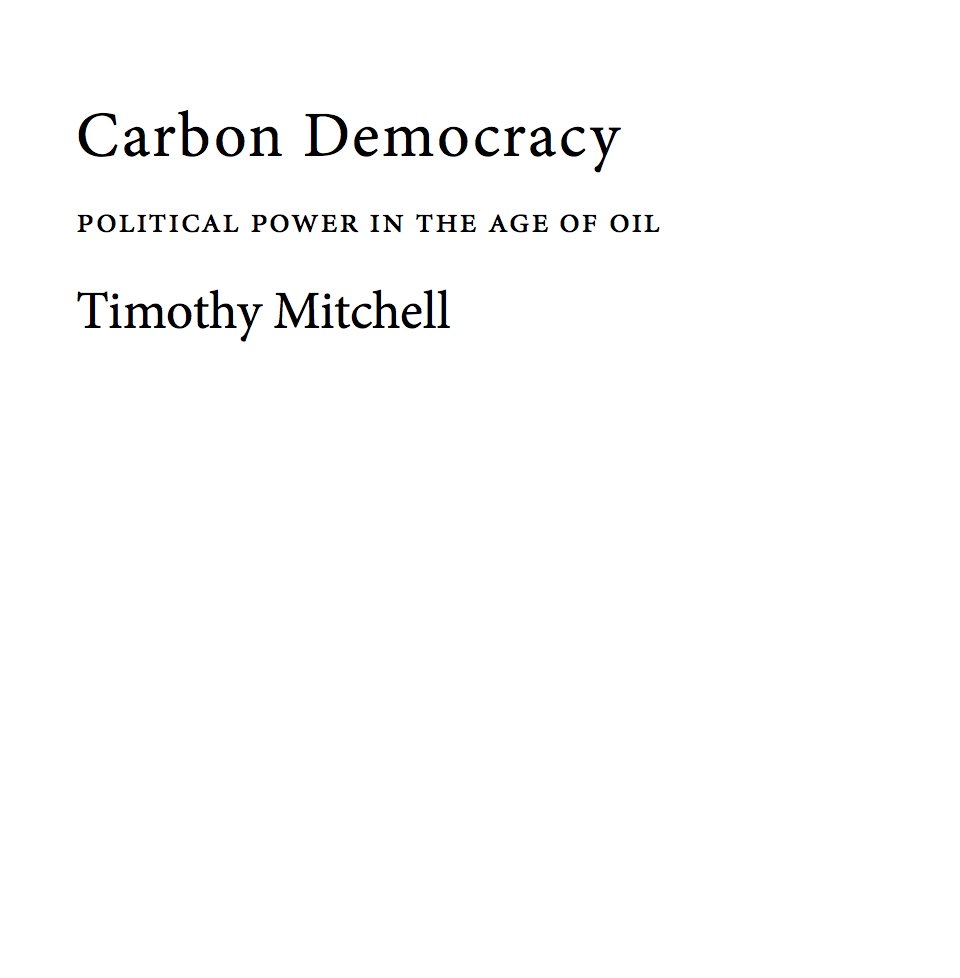 I can't recommend Cronon enough: https://powerandknowledge.files.wordpress.com/2014/01/cronon-changes-in-the-land-pg-3-53.pdf https://www.williamcronon.net/writing/Cronon_Trouble_with_Wilderness_1995.pdfMitchell's 'Carbon Democracy' kicks ass …https://nycstandswithstandingrock.files.wordpress.com/2016/10/mitchell-2013.pdfAs does 'Coal and Empire'  https://jhupbooks.press.jhu.edu/title/coal-and-empire