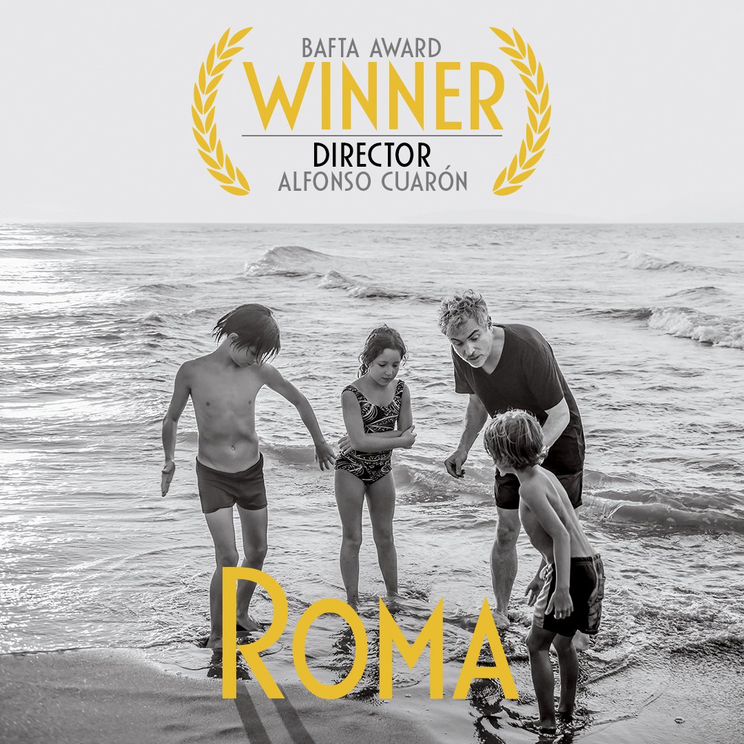 #AlfonsoCuaron recebe o #BAFTA de melhor direção pelo seu trabalho autoral #Roma #EEBAFTAs o grande prêmio do cinema britânico #BaftaAwards