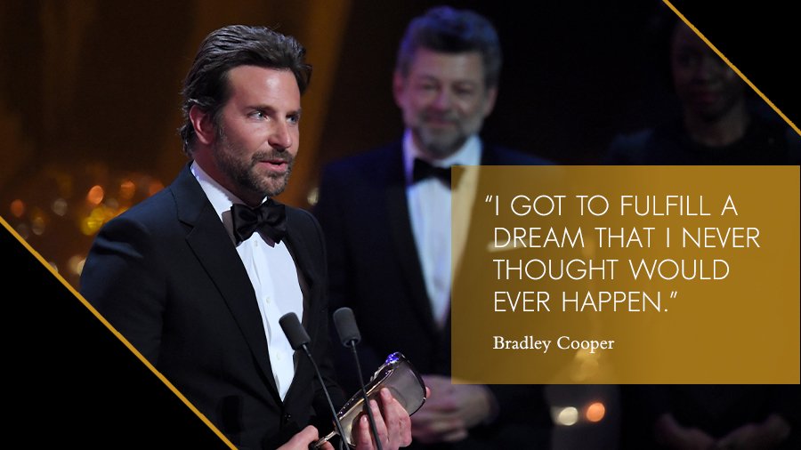 Huge congratulations to Bradley Cooper for fulfilling his dreams 🥂 #EEBAFTAs #BAFTA
