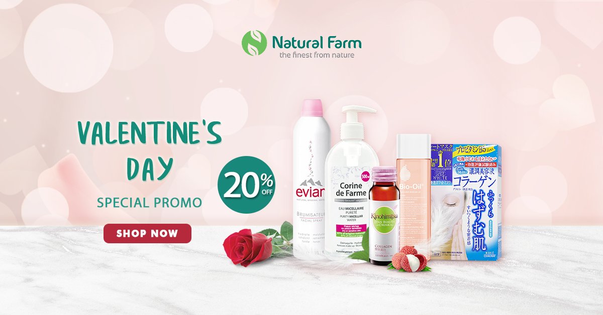Special Discount Valentine Day With Natural Farm!
Rayakan hari penuh kasih sayang di setiap pembelian all produk kecantikan dari Natural Farm dengan diskon 20% off. Wah makin cinta kan sama Natural Farm tentunya?
Yuk kunjungi link ini;
naturalfarm.id/blog/318/speci…
