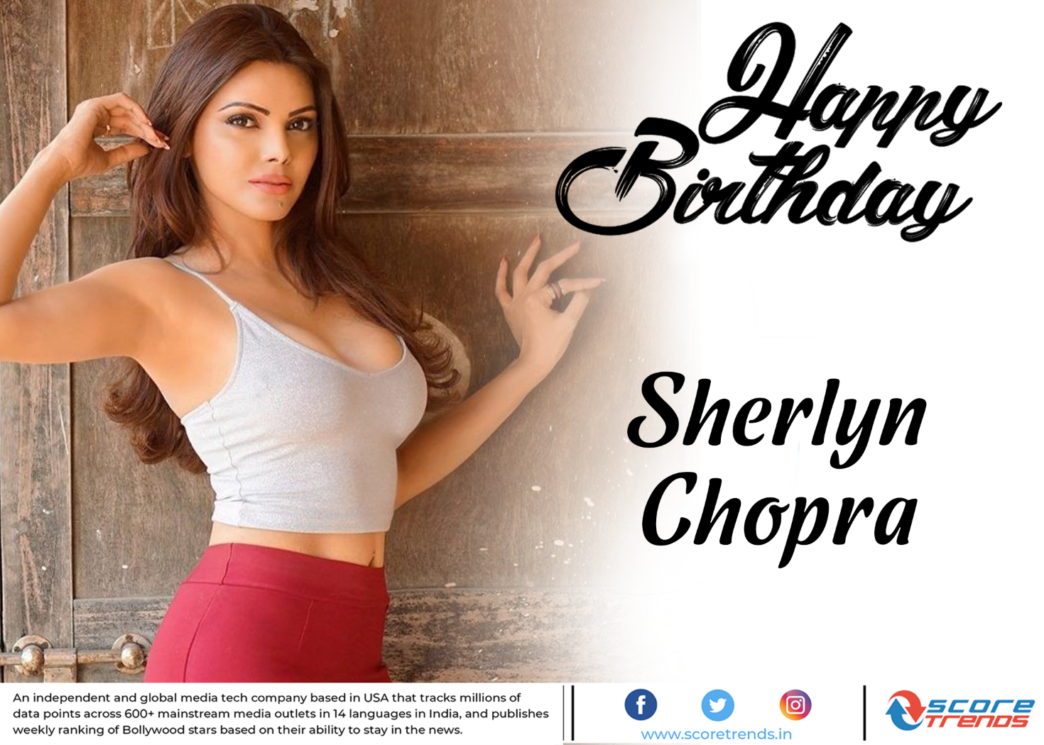 Score Trends wishes Sherlyn Chopra a Happy Birthday!! 