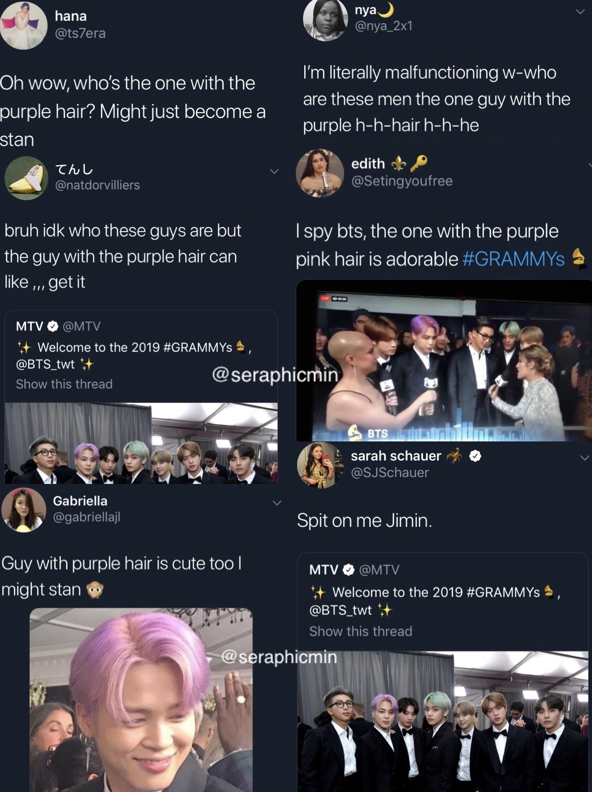 Ree On Twitter Purple Hair Guy Jimin Collecting People