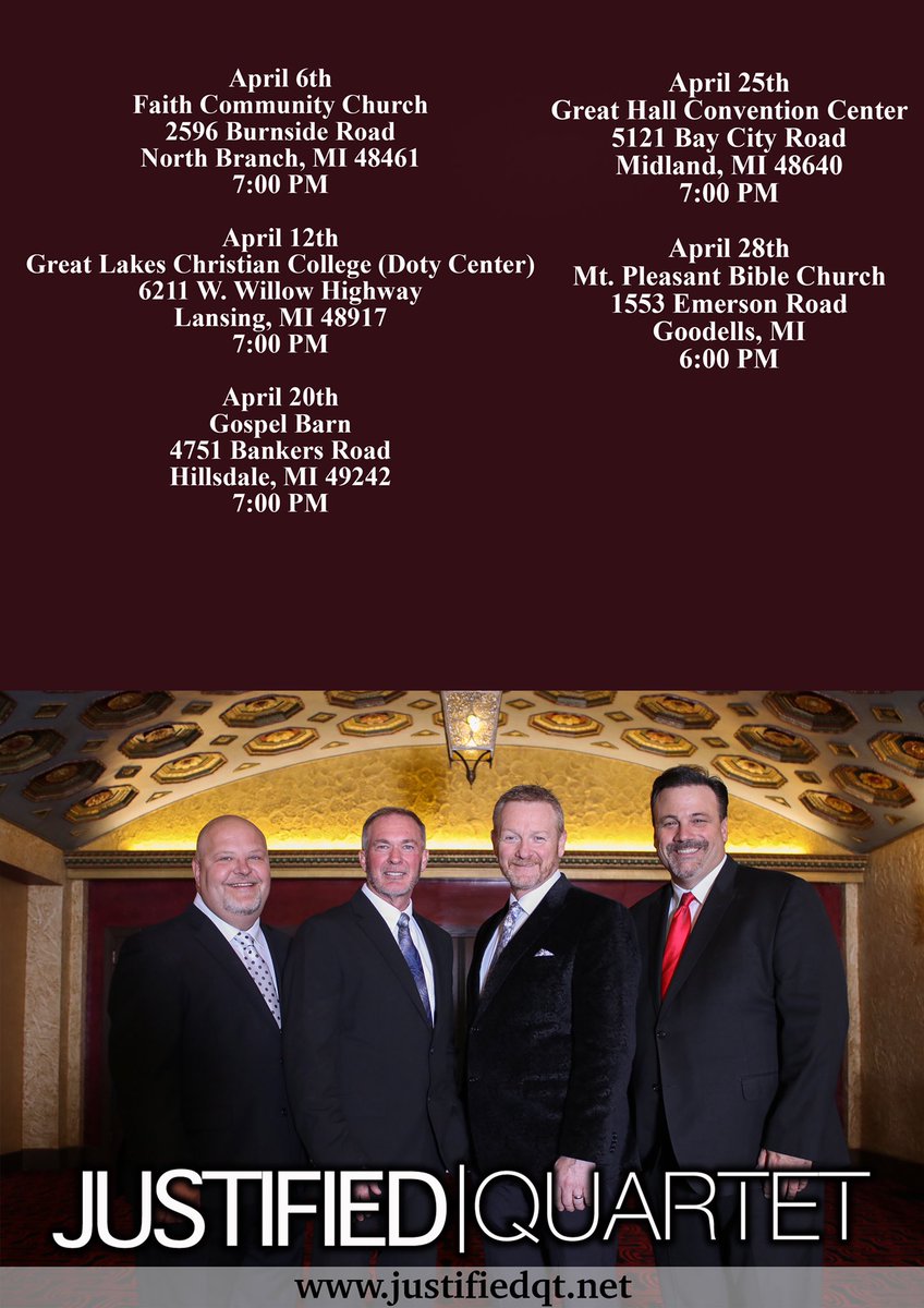 JustifiedQT's tweet photo. Here’s where we’re headed in March and April! https://t.co/rbwmGHgaui