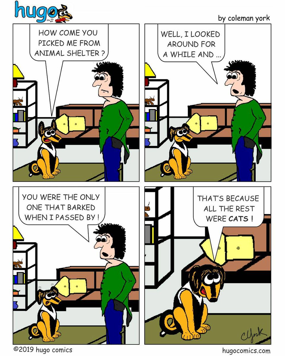 HugoComics's tweet image. Animal Shelter... 
How Carl found Hugo at the shelter.
Follow us @HugoComics