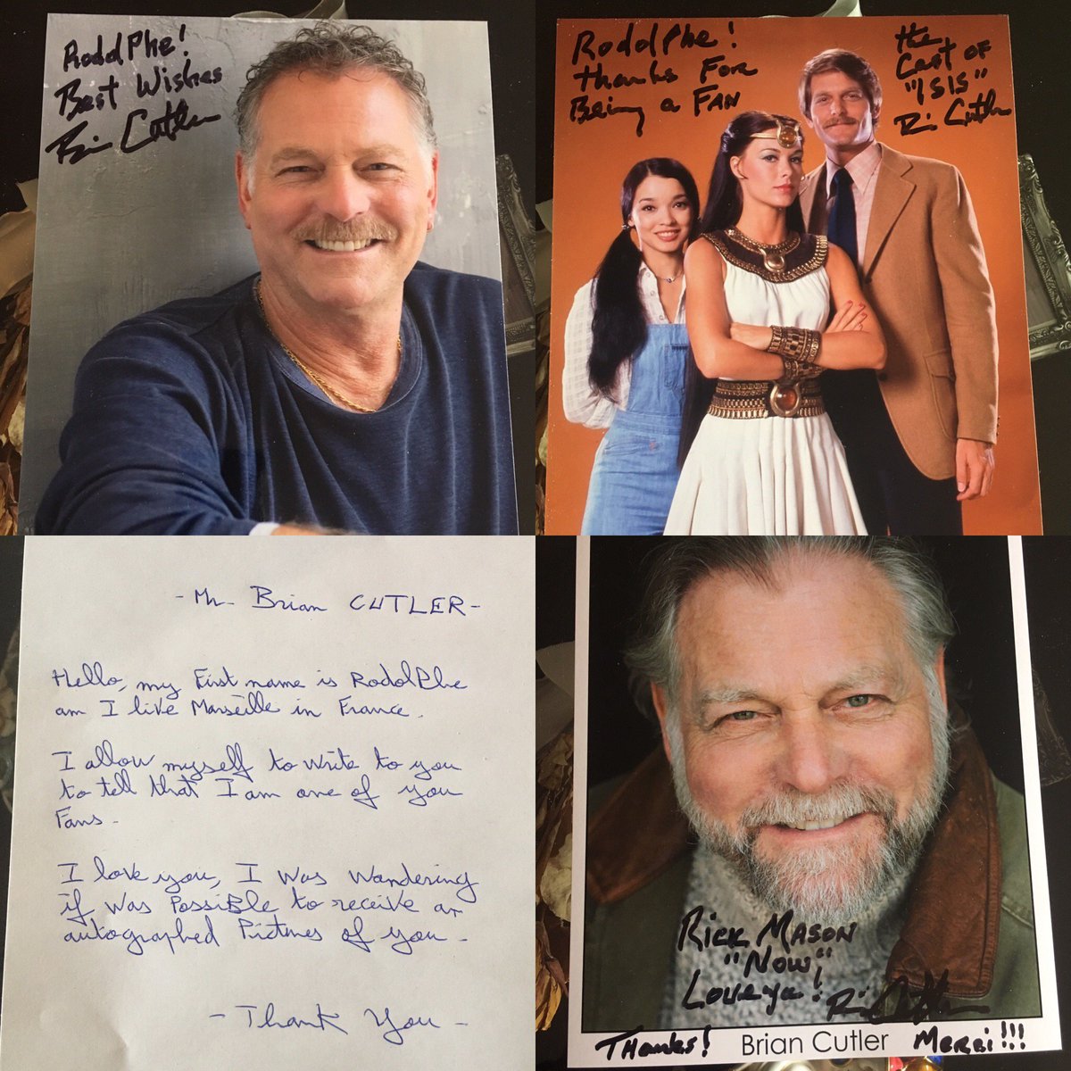 Taking a moment to answer a fans autographs request from France. I am always deeply touched when I receive these requests. Thank you to all the fans keeping the show alive and close to their hearts!!! #isis #brianculter #briancutleractorsstudio #lovemyfans #actor #actorslife