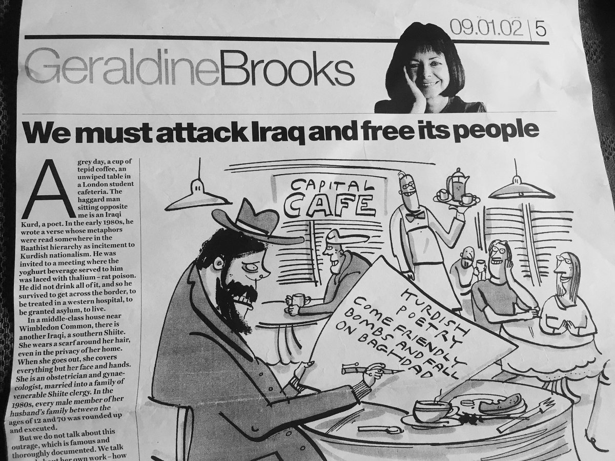 The  @guardian on January 9 2002: "We must attack Iraq and free its people."  https://www.theguardian.com/world/2002/jan/09/iraq.features11