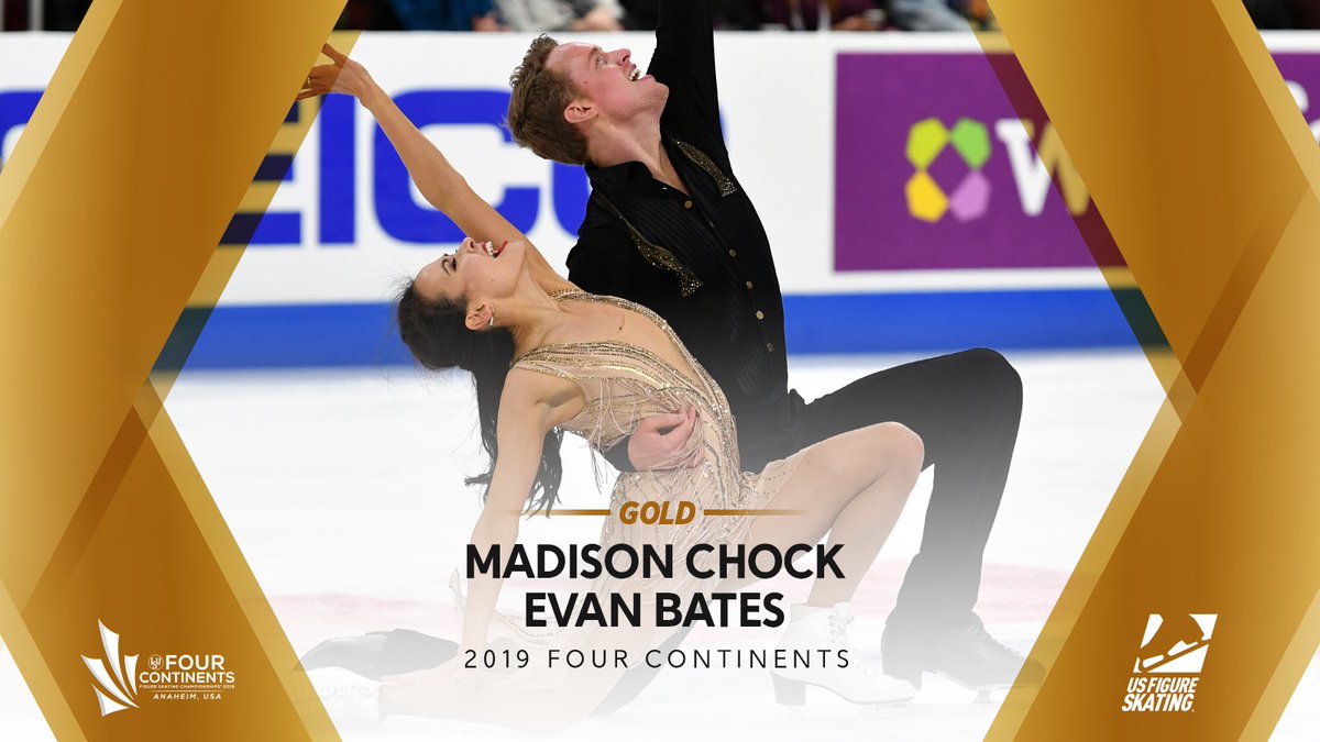 Your 2019 #4ContsFigure champions <a href="/chockolate02/">Madison Chock</a> and <a href="/Evan_Bates/">Evan Bates</a>‼️ #4CC2019