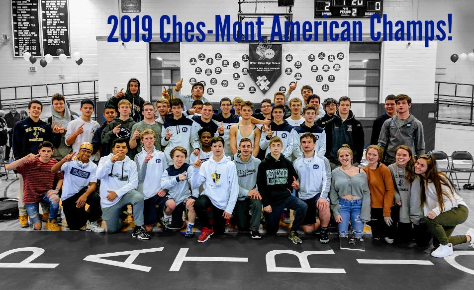 WCR_Wrestling's tweet photo. A great week for Rustin wrestling last week as these young men wrapped up our 6th straight Ches-Mont American Division title!  #9in10years #FillTheBanner https://t.co/GJA0wSwrfq