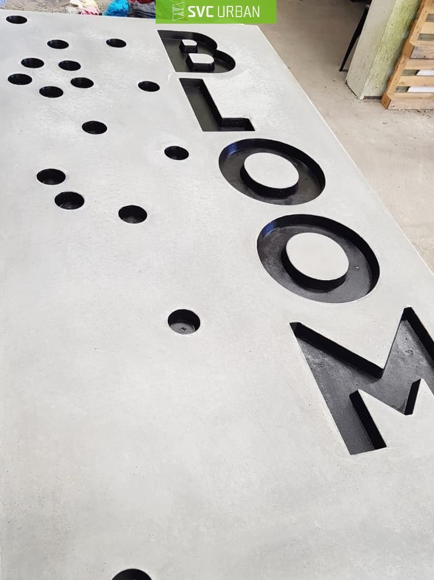 svc_products's tweet photo. It's a sign - smooth off-form concrete with chunky lettering and a splash of black paint creates a stunning #signage solution for Bloom Estate in Clyde North.
#customconcrete #SVCUrban #madebysvc https://t.co/MSaiwnPzxA