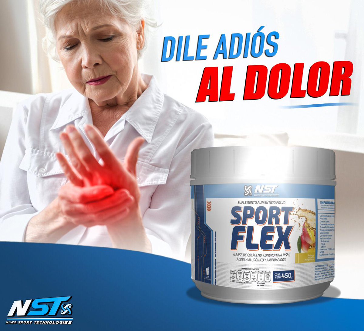 Psychooriginal's tweet photo. ¡ALIVIA LOS DOLORES CAUSADOS POR LA ARTRITIS!
#SportFlex cuenta con una potente acción analgésica que te ayudará a aliviar dolores artríticos; además de regenerar y proteger tus articulaciones, tendones y ligamentos.
¡ENVÍOS A TODO MEXICO!
#NanoSportTech #ScienceBehindNutrition https://t.co/FKyoQUVD7Z