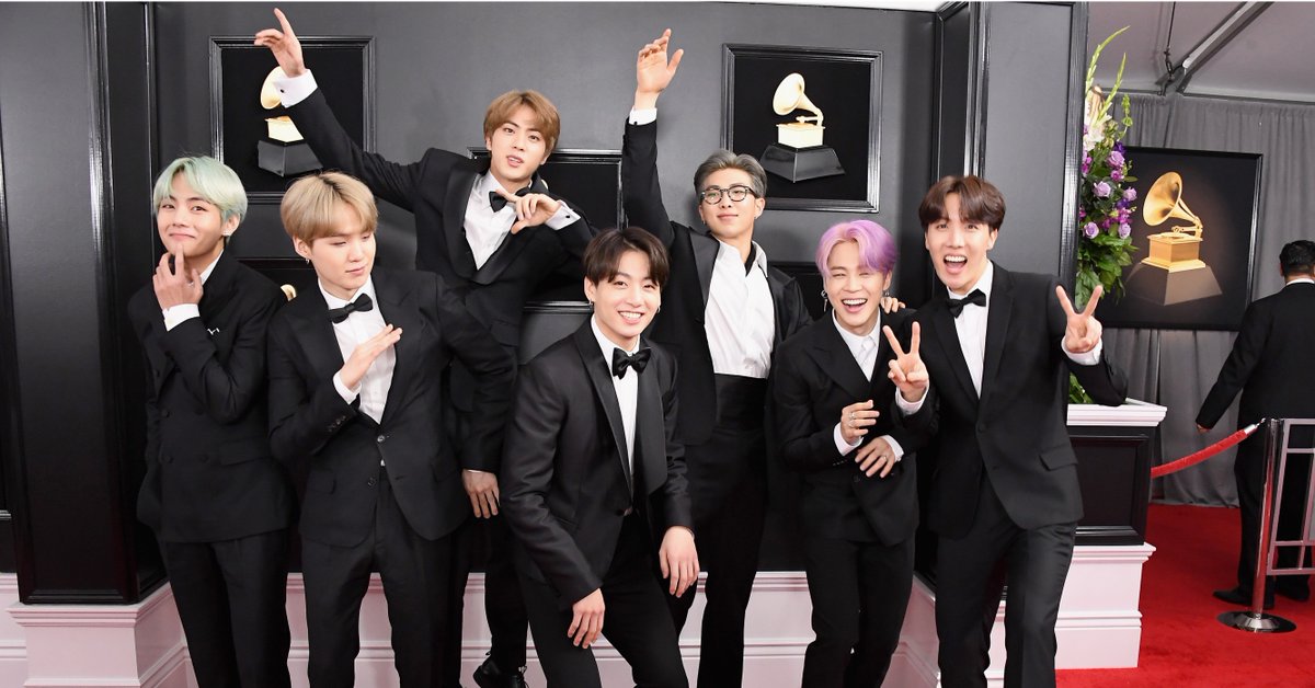 Tag yourself in this photo of #BTS on the #GRAMMYs red carpet. We're J-Hope. eonli.ne/2E3cgv1