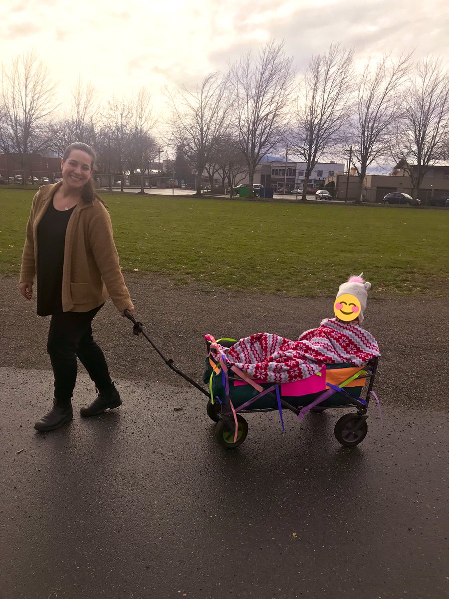 teaching_heart's tweet photo. When your student has a broken toe... they don’t have to miss a walking field trip! Students had an idea to decorate this magical wagon &amp; my heart overflowed with JOY to watch the thought and care that was shown by each student #kindness #takecareofeachother #classroomcommunity https://t.co/u3BDEaJUCu