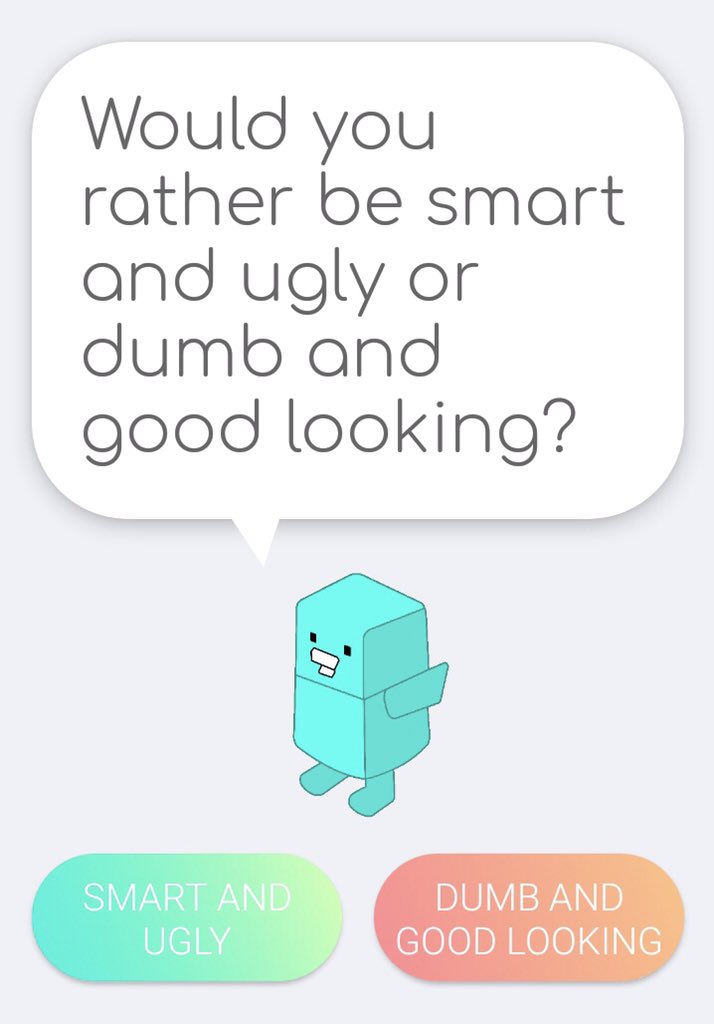 qoopofficial's tweet photo. Featured poll of the day: Would you rather be smart and ugly or dumb and good looking? See how people voted at
https://t.co/R41t3RGCa7… #vote #poll #polloftheday #socialmedia #buildyourqoop #app https://t.co/bYBCc2p2jP