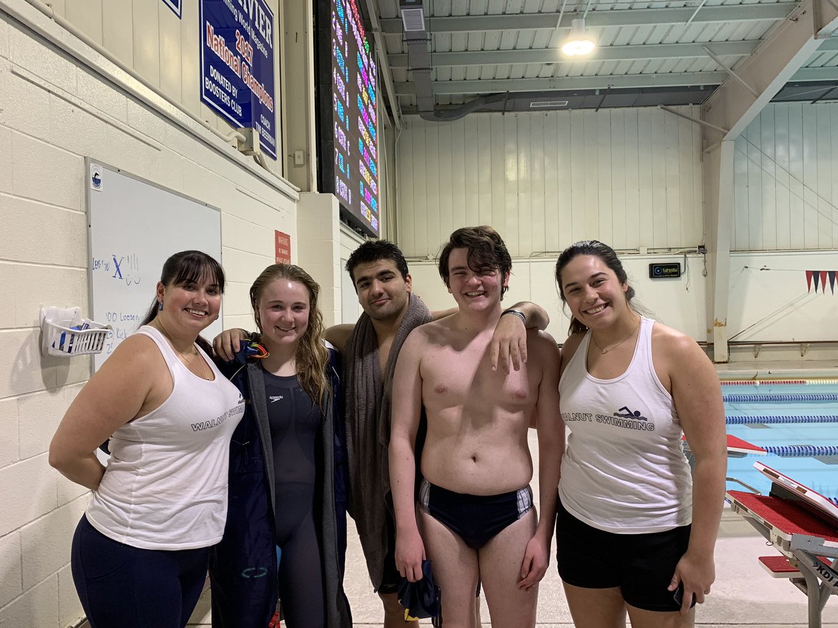 WHHS_Swimming's tweet photo. Congratulations to these three seniors on competing in their final meet at Walnut! It has been such a joy coaching you and seeing you grow these past four years. Can’t wait to see what you do in the years to come! @walnutathletics @WHHSNutHouse @iamcpsathletics https://t.co/RLvFe41pWr