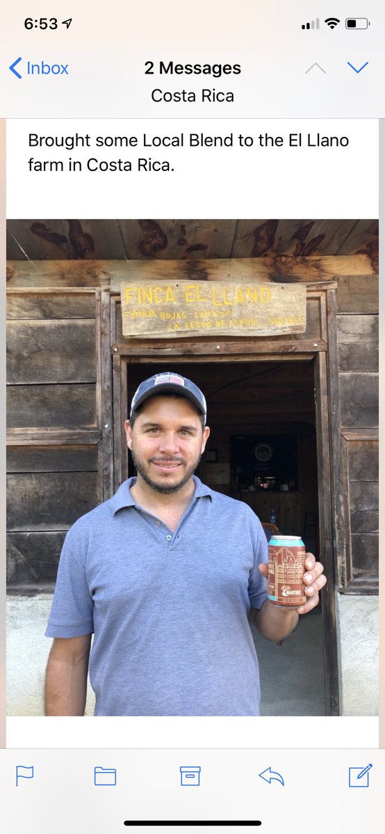 amish61909's tweet photo. Local blend Dayton can making it all the way down to Costa Rica . Henry from Boston stoker sharing it with the farmer that grew the delicious beans for this brew. https://t.co/x4E9vzcjAl