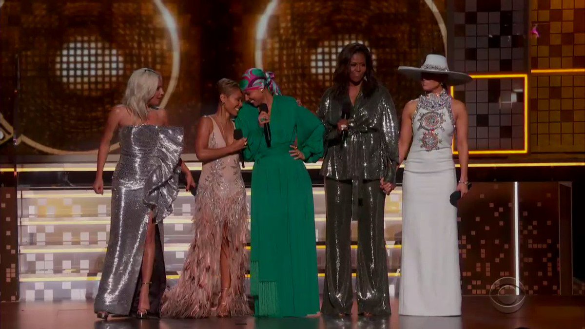 BuzzFeedNews's tweet photo. Michelle Obama at the #GRAMMYs: "Whether we like country or rap or rock, music helps us share ourselves, our dignity and sorrows, our hopes and joys. It allows us to hear one another, to invite each other in." https://t.co/Z02zOC6bEB