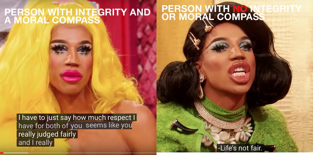 TadCoughenour's tweet image. The two faces of @naomismallsduh (1) Pretending #Integrity matters to you, OR (2) Having #ZeroIntegrity AND #NoMoralCompass #AllStars4 And the Winner is #TeamANYONEBUTNaomi @manilaluzon #rupaulsdragrace @ChadMichaels @Alaska5000 @trixiemattel @RuPaulsDragRace @RuPaulsDragCon