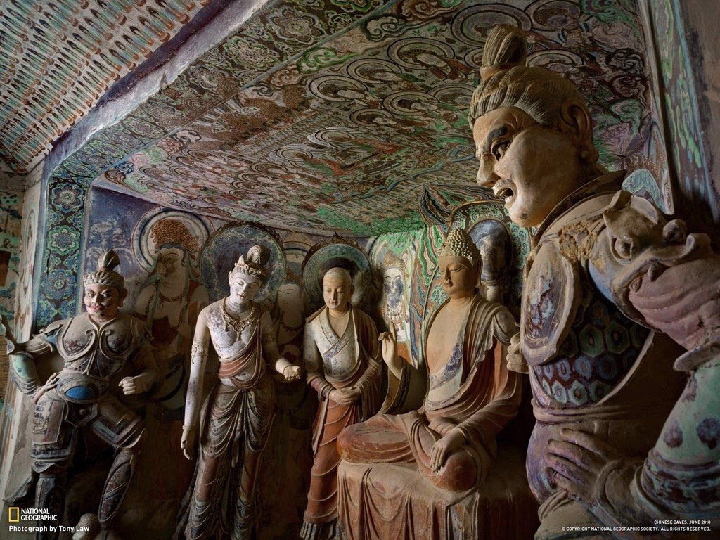 Buddha with disciples (Mogao Cave 45, Tang Dynasty). Dunhuang, China, Silk Road.
flickr.com/photos/shizira… #silkroad #NGSilkRoad via @PicsSilkRoad