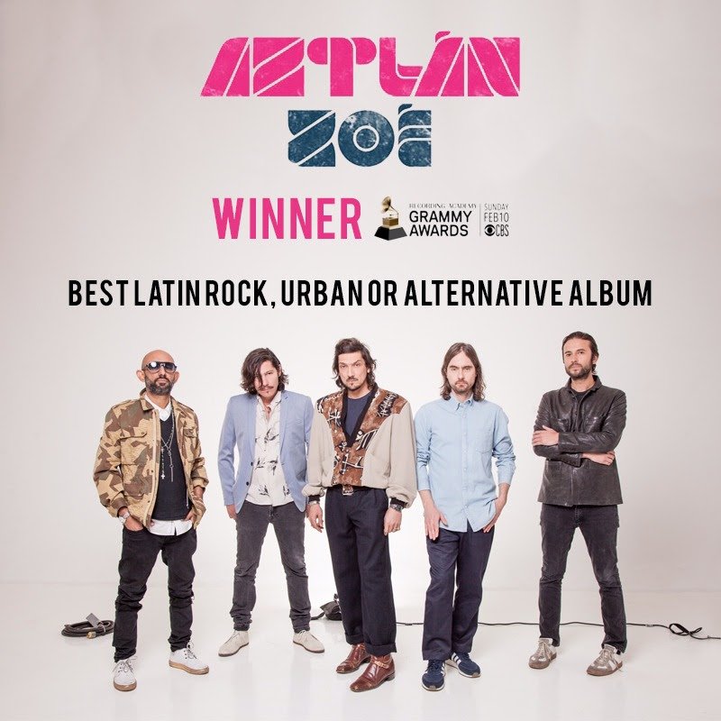 SolstisFanClub's tweet photo. #ZOÉ @zoetheband gana el #GRAMMY en la categoría de "Best Latin Rock, Urban or Alternative Album" gracias a su sexto disco de estudio AZTLÁN https://t.co/x2zraen1qJ https://t.co/sTly4pXzEf