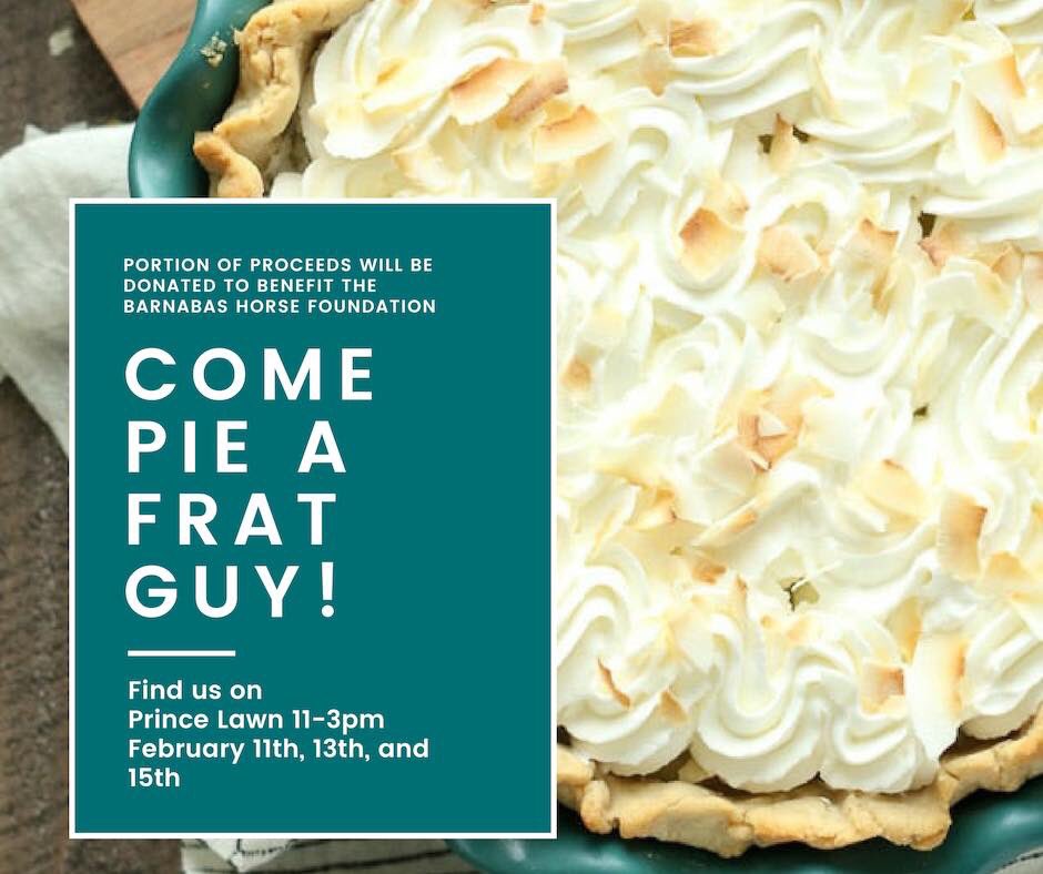 Ever wanted to pie someone in the face? Now you can! HSTNG will be out on Prince Lawn tomorrow, Wednesday,&amp;Friday for our fundraiser! We’ve got several amazing fraternity guys who volunteered to get pied in the face for our charity so stop by, learn about us,&amp;pie a frat guy!!!