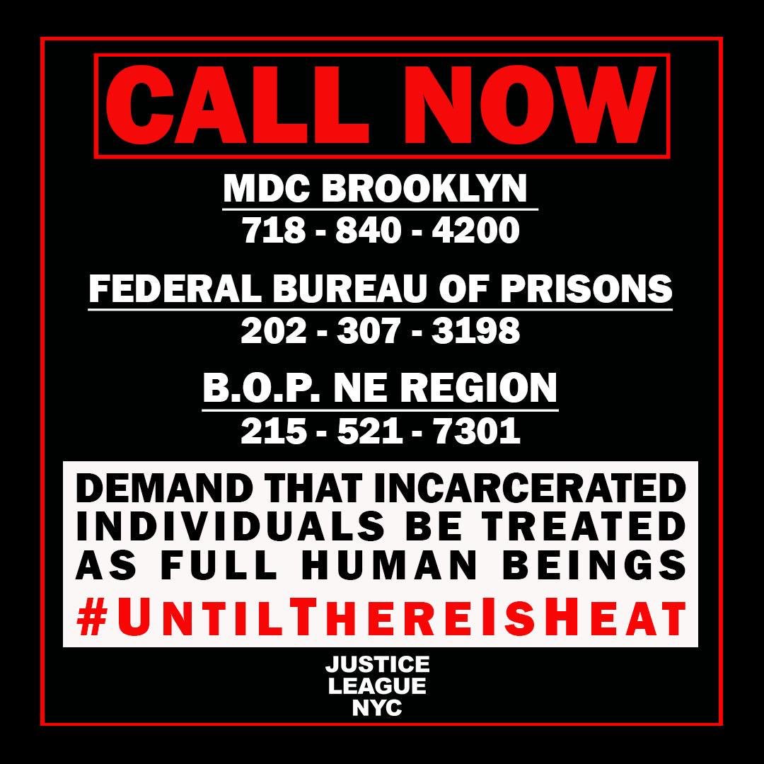 Keep making calls!!! The heat is out, and the facility is surrounded by new fencing and guards..... So they had contractors available to put up fencing, but not fix the heat?!?!  <a href="/RepJerryNadler/">Rep. Nadler</a> <a href="/TishJames/">Tish James</a> <a href="/ReElectNydia/">Nydia M Velázquez</a> <a href="/NYGovCuomo/">Archive: Governor Andrew Cuomo</a>  MAKE THOSE CALLS #UNTILTHEREISHEAT