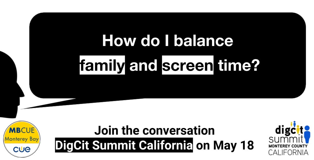 mbcue's tweet photo. How do I balance family time and screen time?
https://t.co/XUUANlLujp
Join the conversation at
#DigCitSummitCALI on May 18
#MBCUE #WeAreCUE #digcit #edtechteam #DigCitSummit #caedchat @Jstevens009 @edtechteam @brookhouser @tophermueller @pk12innovation @WilliamFranzell https://t.co/ttIJJMMOBB
